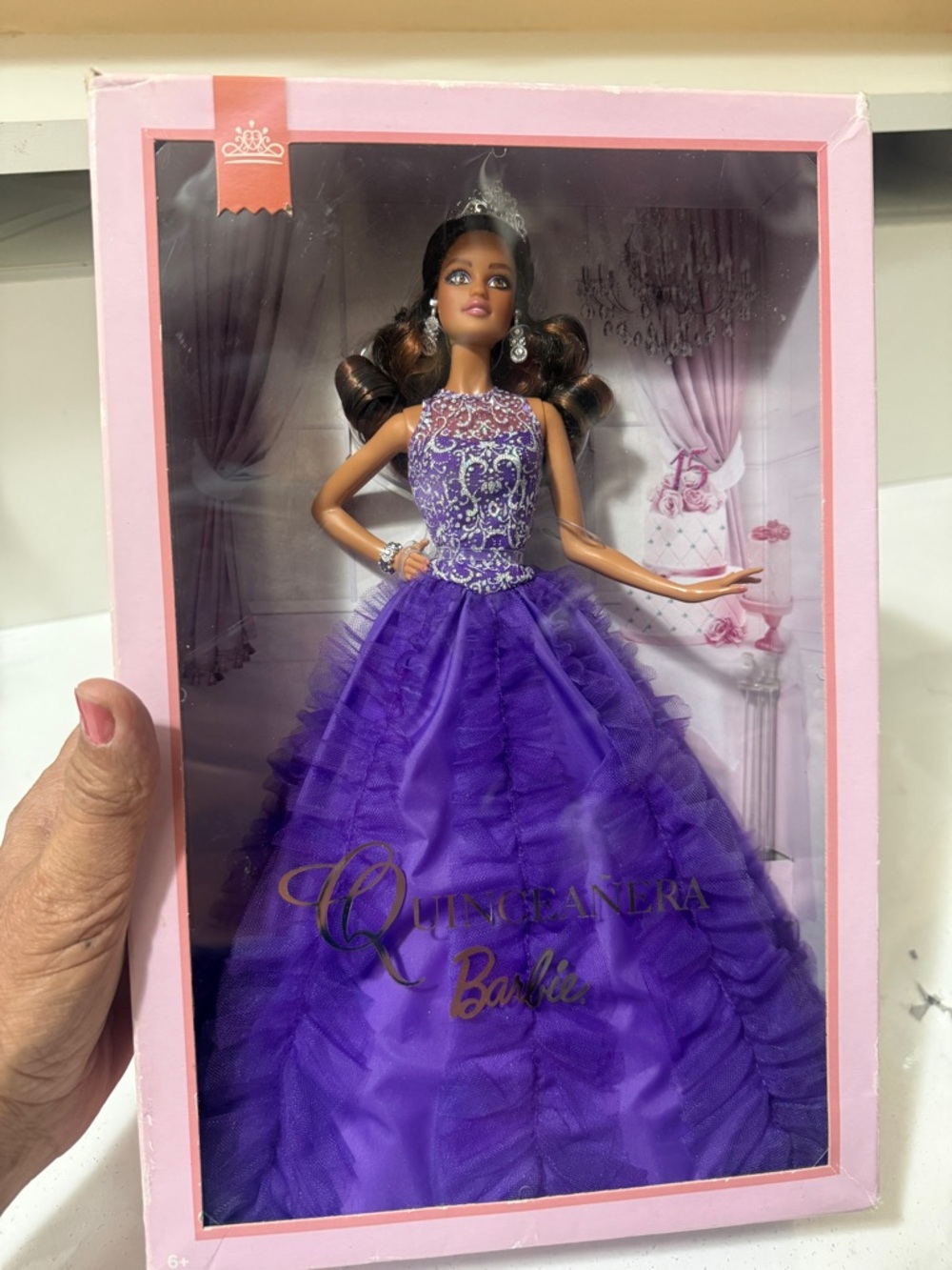 Barbie Purple Quinceañera Gown Doll with Tiara new. collectible.